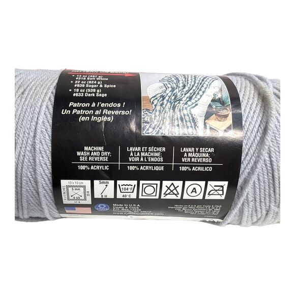 Red Heart Super Saver Yarn Light Gray No Dye Lot 4 Ply Worsted 8oz Yarn New - Picture 5 of 5